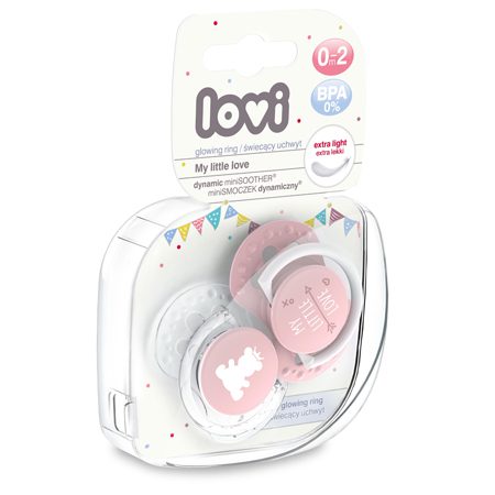 2 Mini Chupetes LOVI My Little Love Rosa 0-2M - Imagen 2