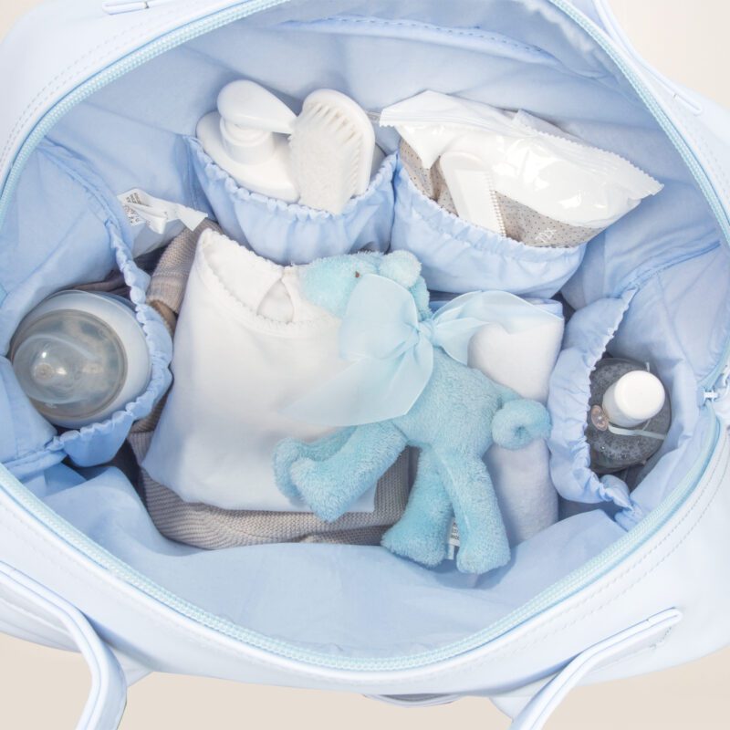 Bolsa Canastilla Nido Grabado Azul - Imagen 6