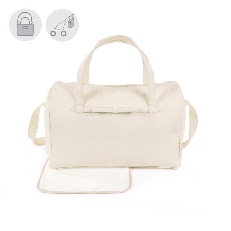 Bolsa Canastilla Nido Grabado Beige