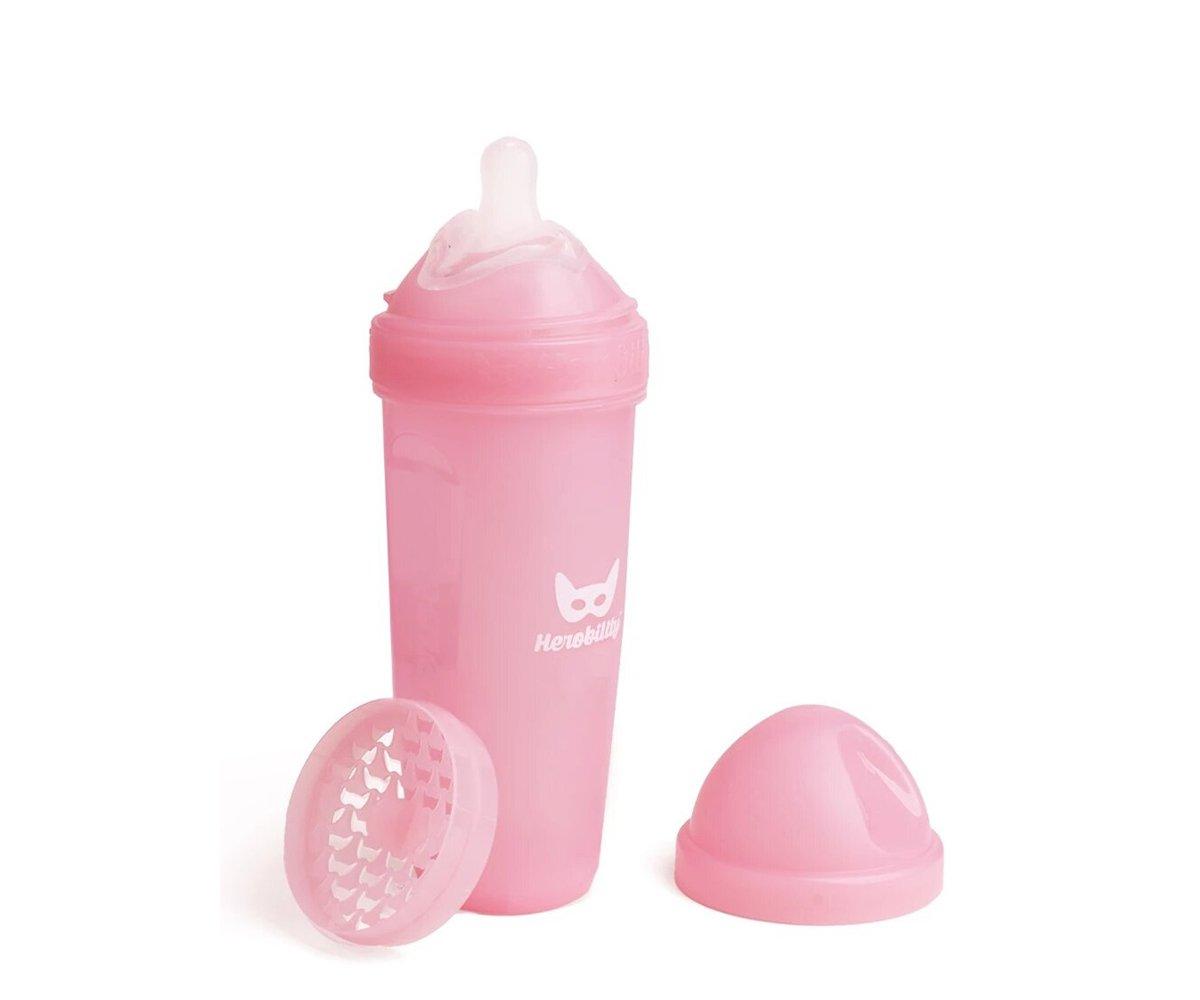 Biberón Anticólico Herobility Rosa 340 ml