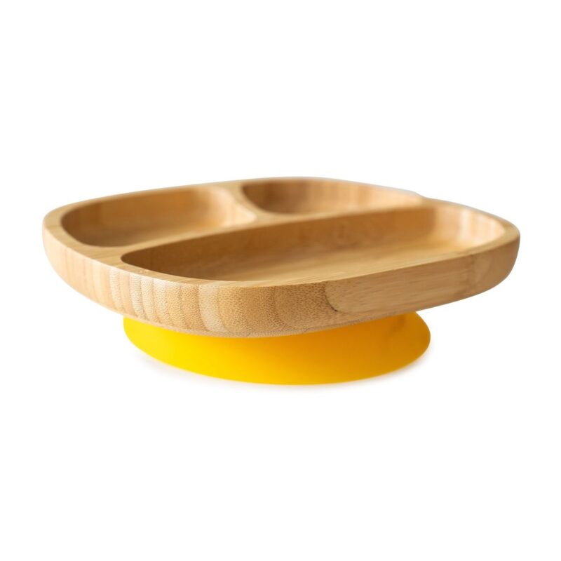 Plato Bambú con Ventosa Toddler Amarillo