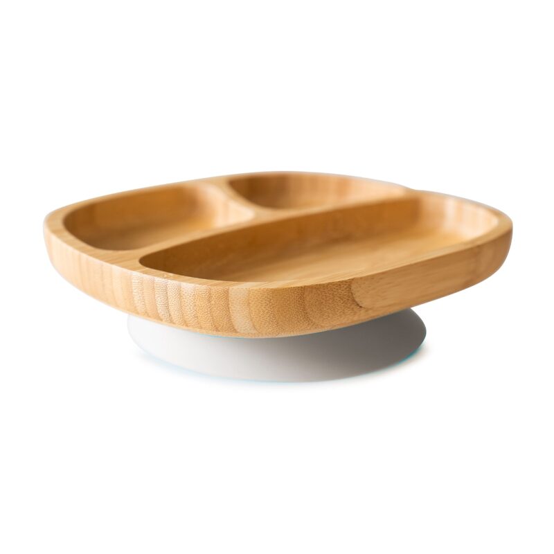 Plato Bambú con Ventosa Toddler Gris