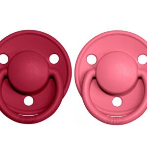 2 Chupetes BIBS De Lux Coral/Ruby