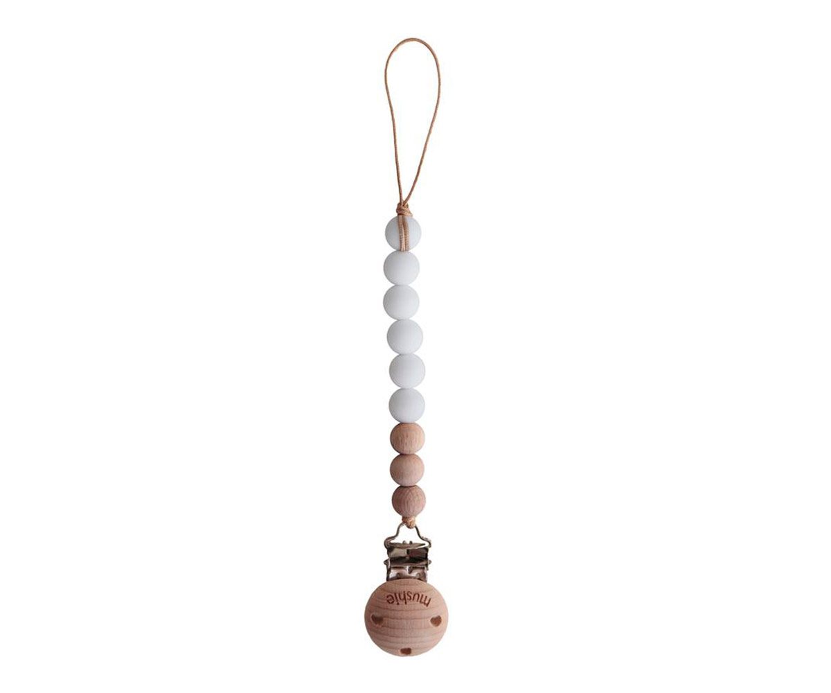 Sujetachupetes Mushie Cleo White