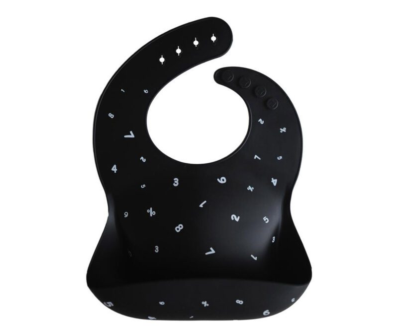 Babero Silicona Mushie Black Numbers