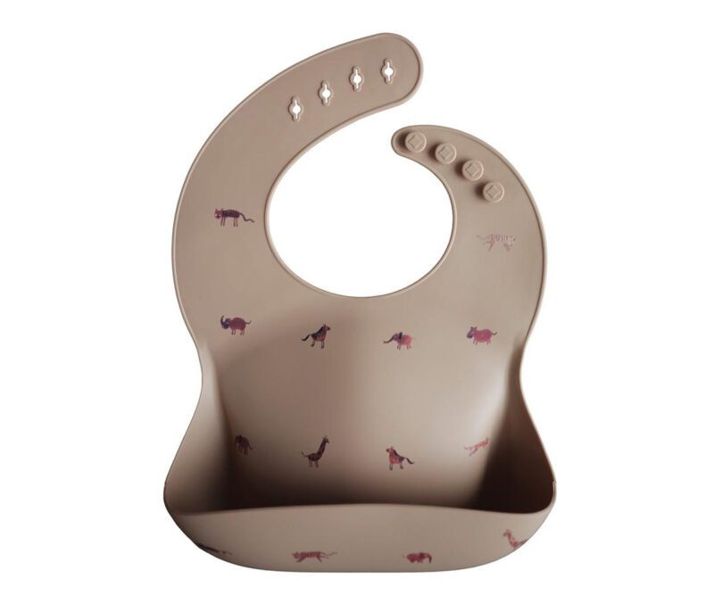 Babero Silicona Mushie Safari Tan