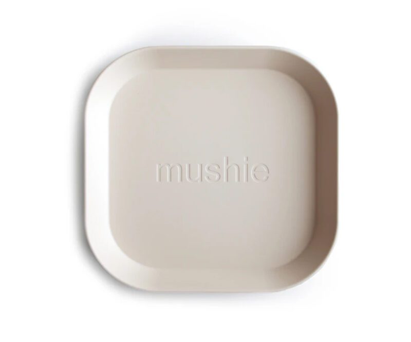 2 Platos Mushie Square Ivory - Imagen 2