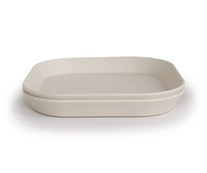 2 Platos Mushie Square Ivory