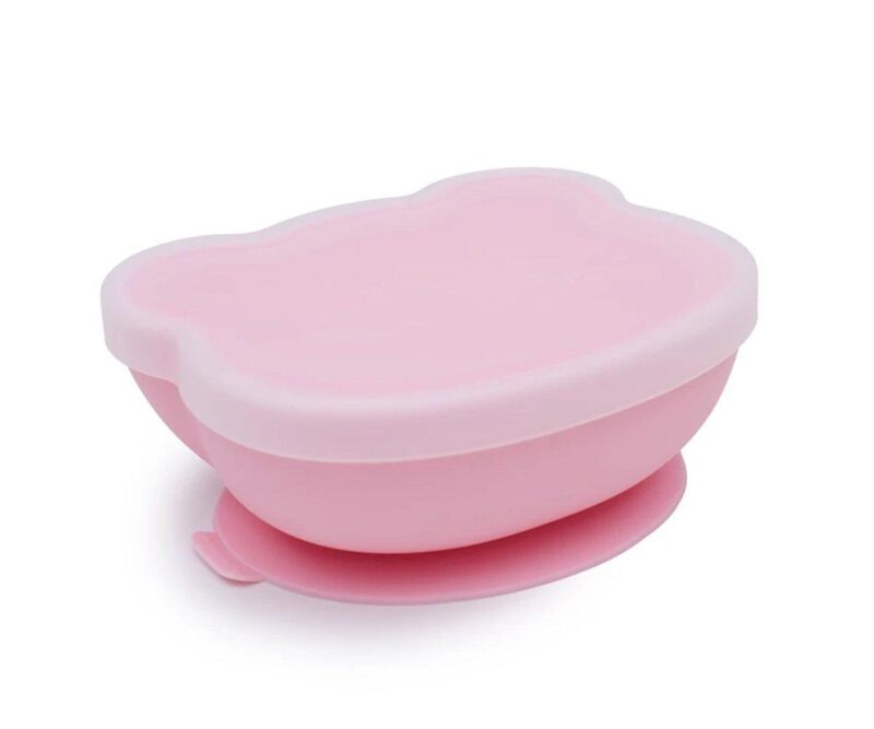 Bol con Ventosa y Tapa Oso Rosa Empolvado