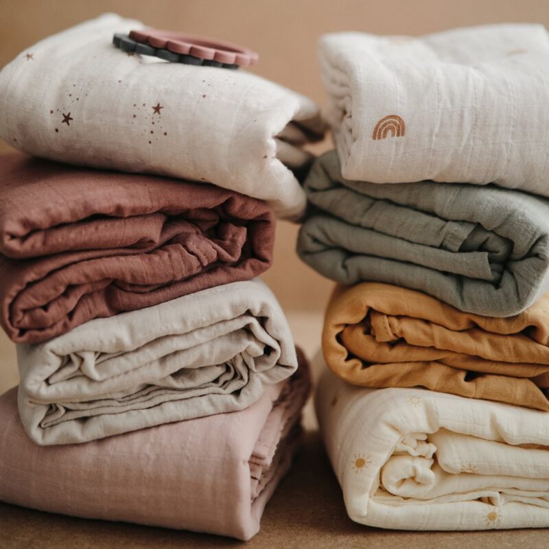 Muselina Algodón Orgánico Mushie Soft Mauve - Imagen 3