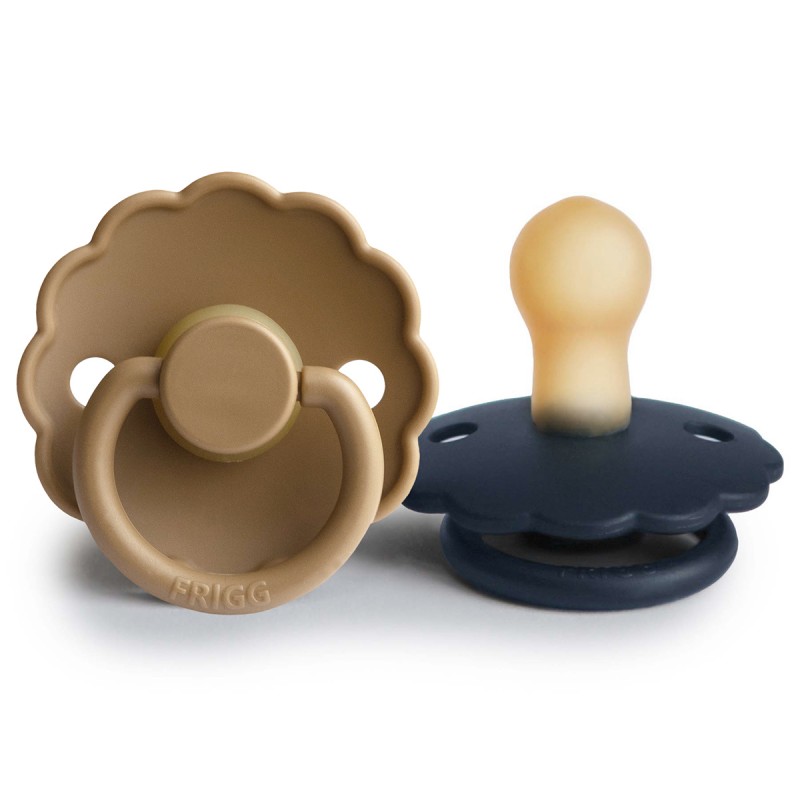 Chupetes Frigg Daisy Látex CAPPUCCINO/DARK NAVY Pack 2