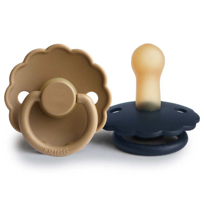 Chupetes Frigg Daisy Látex CAPPUCCINO/DARK NAVY Pack 2 - Imagen 2
