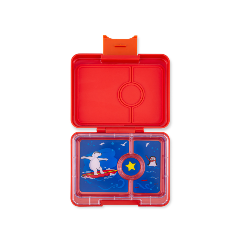 Caja Bento Snack 3 secciones Red Bandeja Oso Polar