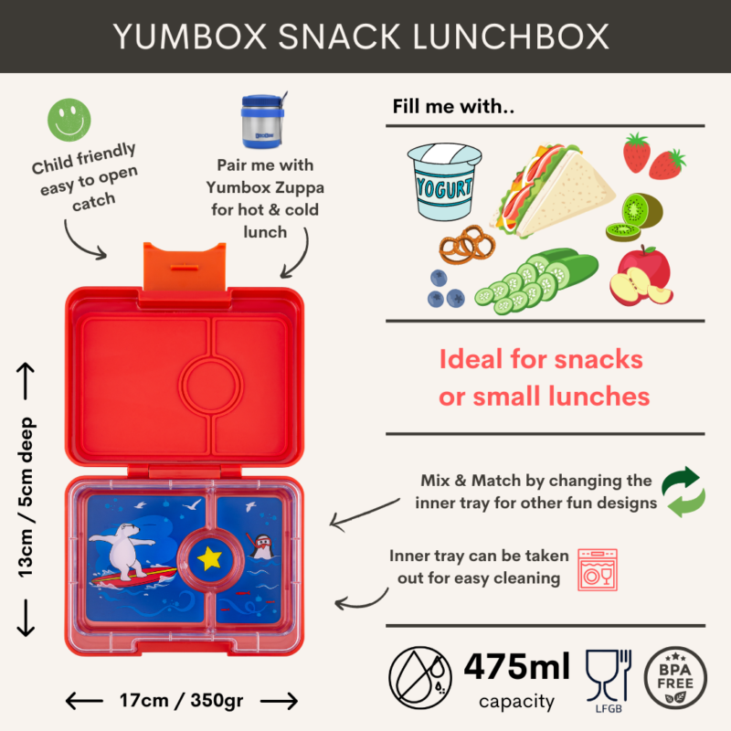 Caja Bento Snack 3 secciones Red Bandeja Oso Polar - Imagen 2