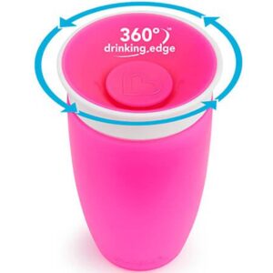 Vaso antigoteo Miracle 360º 296ml Munchkin Rosa