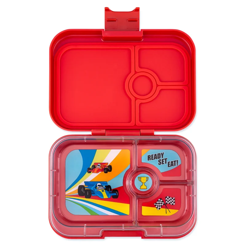 Caja Almuerzo Yumbox Panino Roar Red con Bandeja Race Cars