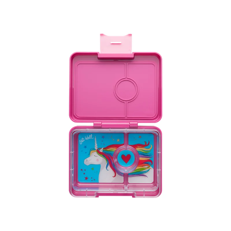 Caja Bento Snack 3 secciones Malibu Purple / Bandeja Magical Unicorn