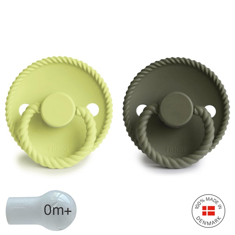 PACK 2 CHUPETES BLOCK SILICONA ROPE OLIVE/GREEN TEA - Imagen 2