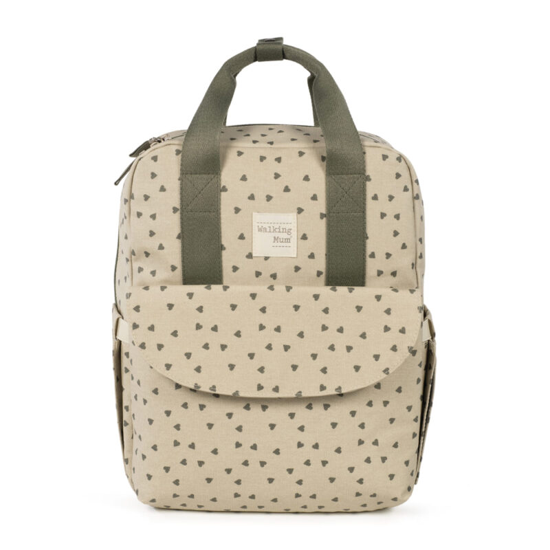 Mochila Corazones Poppy Musgo Walking Mum - Imagen 2