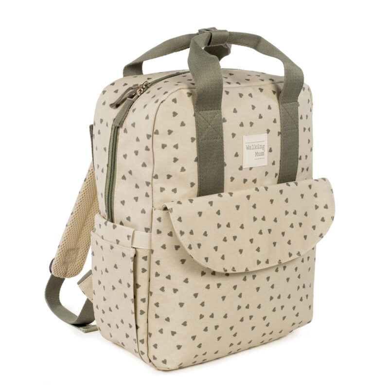 Mochila Corazones Poppy Musgo Walking Mum - Imagen 3