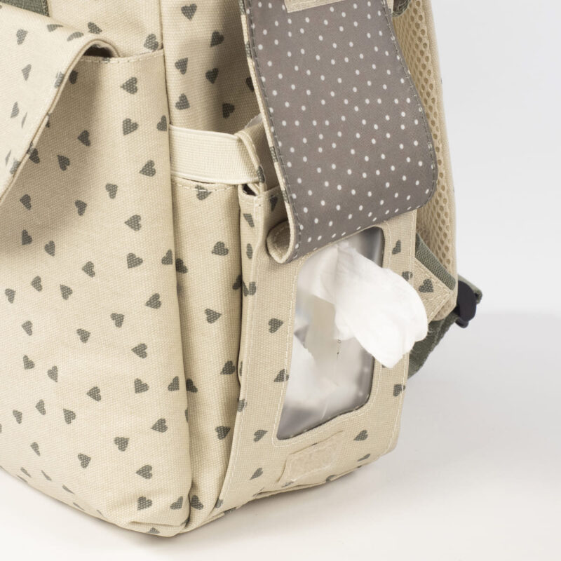 Mochila Corazones Poppy Musgo Walking Mum - Imagen 8
