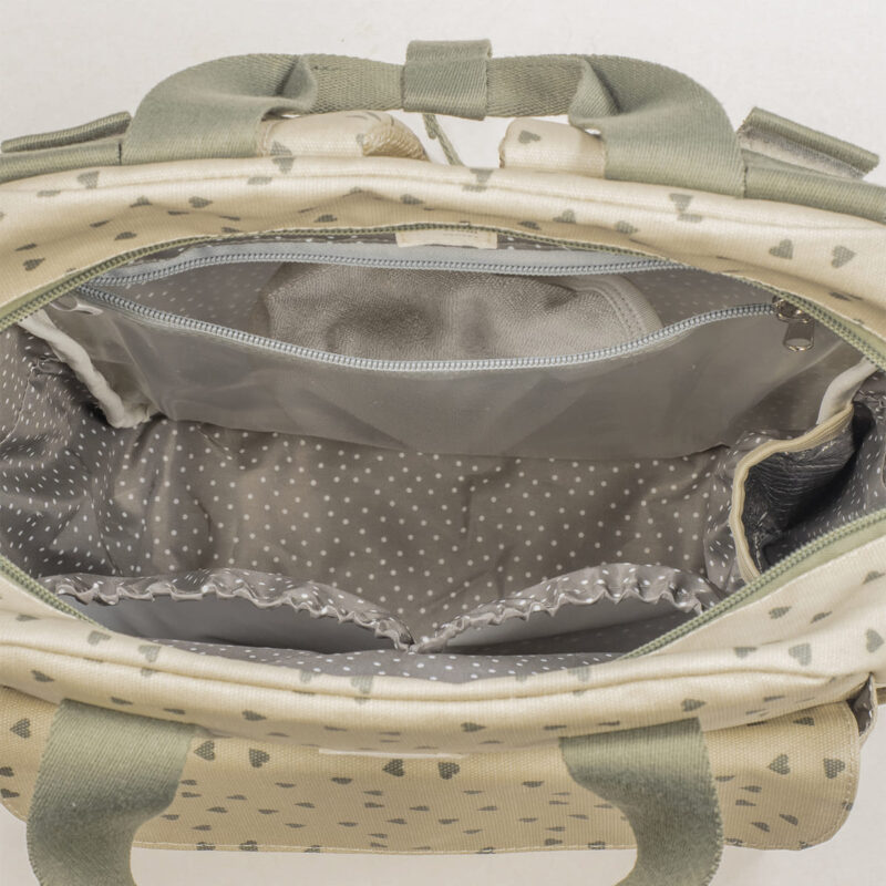 Mochila Corazones Poppy Musgo Walking Mum - Imagen 12