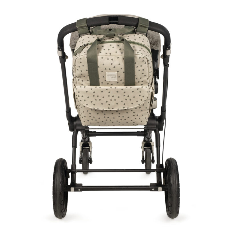 Mochila Corazones Poppy Musgo Walking Mum - Imagen 15