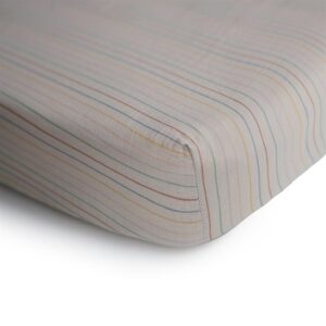 Sábana Bajera de Muselina para Mini Cuna Retro Stripes